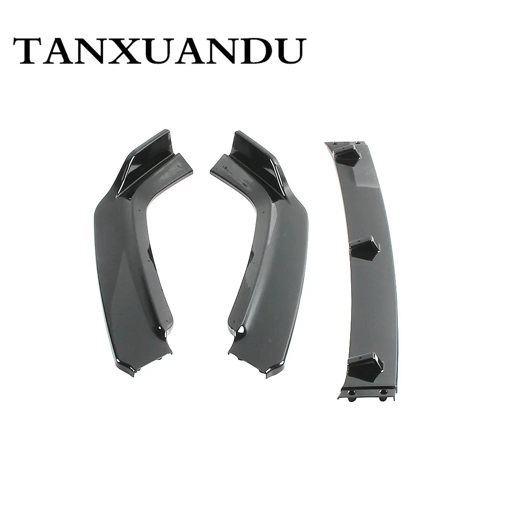 1026 роспись черный глянец 3-ступенчатый передний бампер спойлер днища крыло Спорт