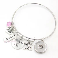1pc snap jewelry sister of bride gift bridesmaid charm bracelet wire bangle snap bracelets for bride sisters gift