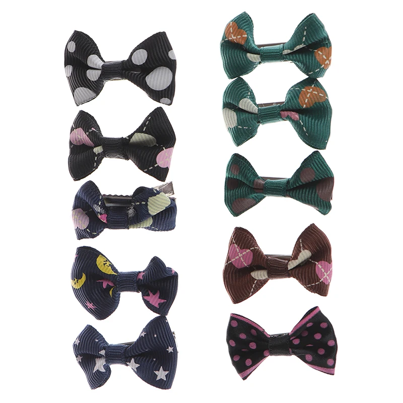 10 шт./лот детские мини заколки для волос с бантом аксессуары девочек милые