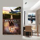 Картина на холсте с изображением животных, живопись с высоким разрешением, мотивирующая движение, кот, Лев, для гостиной, домашний декор
