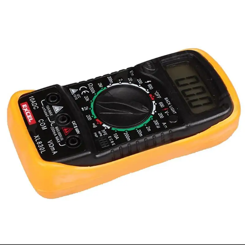 

XL830L Handheld Digital Multimeter Portable AC/DC Ammeter Ohm Voltage Multimetro Meter Voltmeter Tester C1J6