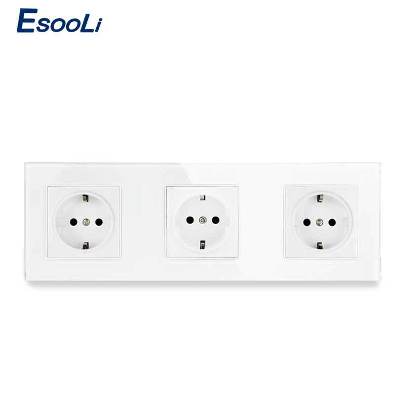 Европейская стандартная серая настенная розетка Esooli из хрустального стекла