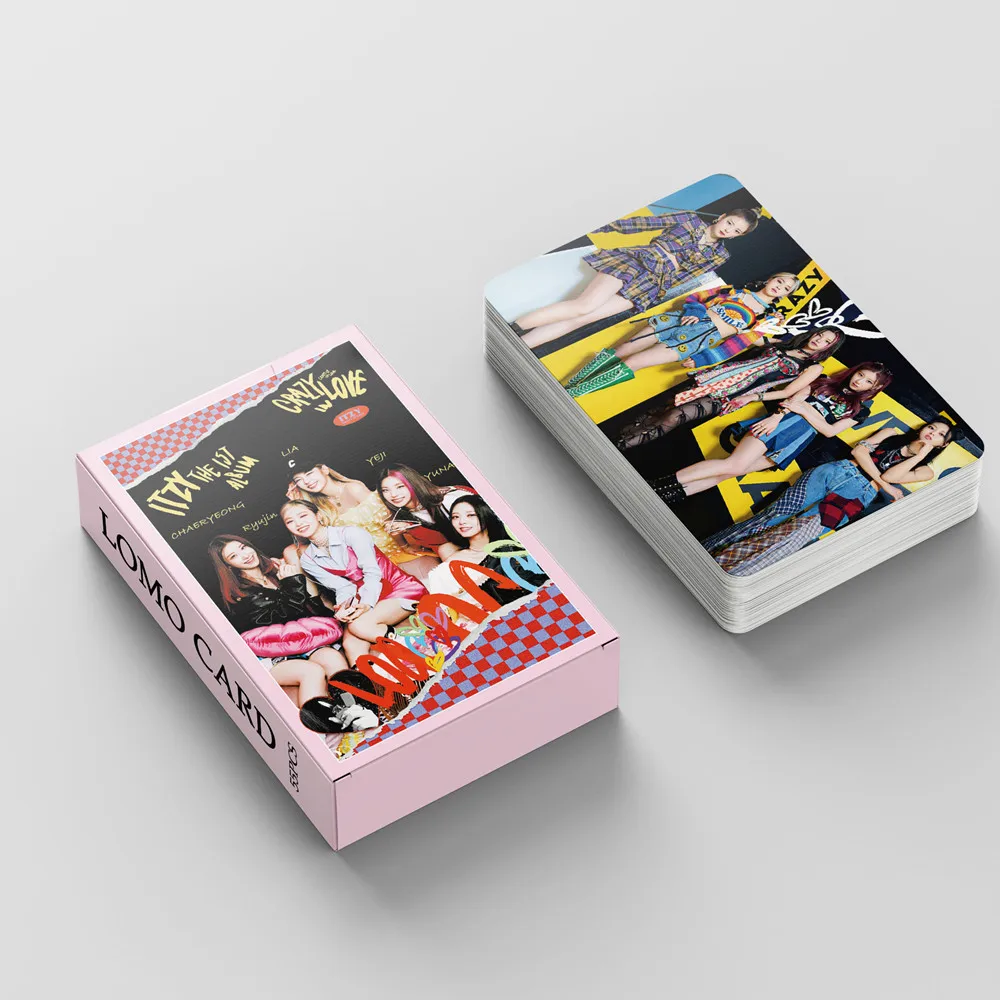 

55Pcs/Set New Kpop ITZY The 1st Album Lomo Cards CRAZY IN LOVE Photo Album Cards For Fans Collection High Quality HD Photocards