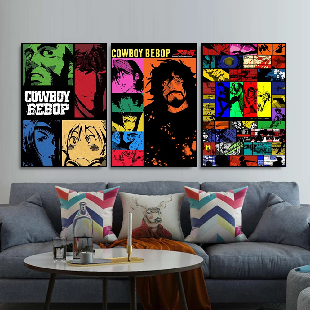 Японский классический ковбойский постер для аниме Bebop Картина на холсте и печать