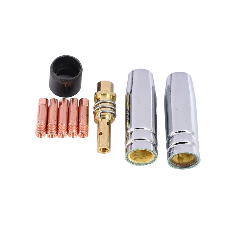 

9Pcs/Set 15Ak Mig/ Welding Nozzle Contact Tips 0.8X25Mm M6 Gas Connector Holder Set Ad068+