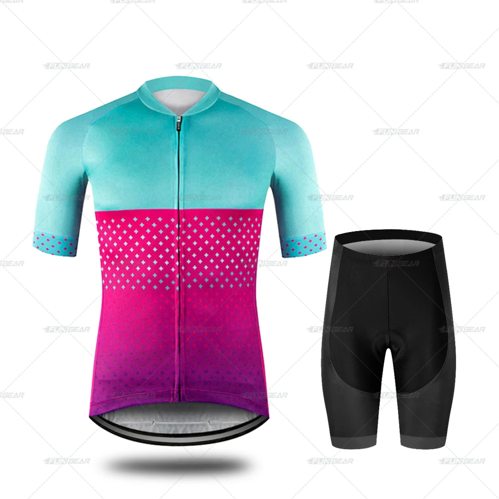 Normal Cycling Set Велоспорт Джерси для езды на велосипеде короткий рукав велосипед MTB Костюмы быстросохнущая дышащая рубашка 3D шорты для подушек с хлопковой подкладкой Брюки Панталоны - Цвет: Normal Cycling Set