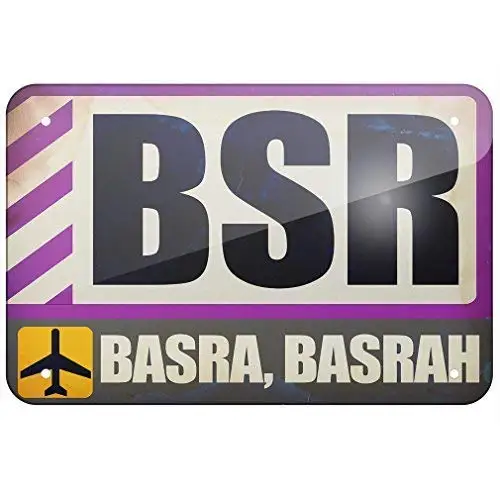 

Tin Sign New Aluminum Airportcode BSR Basra Basrah 11.8 x 7.8 Inch