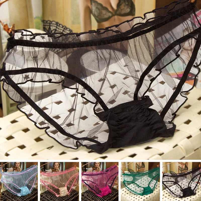 

Mesh Women's Panties Sexy See-through Lace Panties Girls Sexy Low-waist Triangle Women's Panties Seamless Thong Underwear