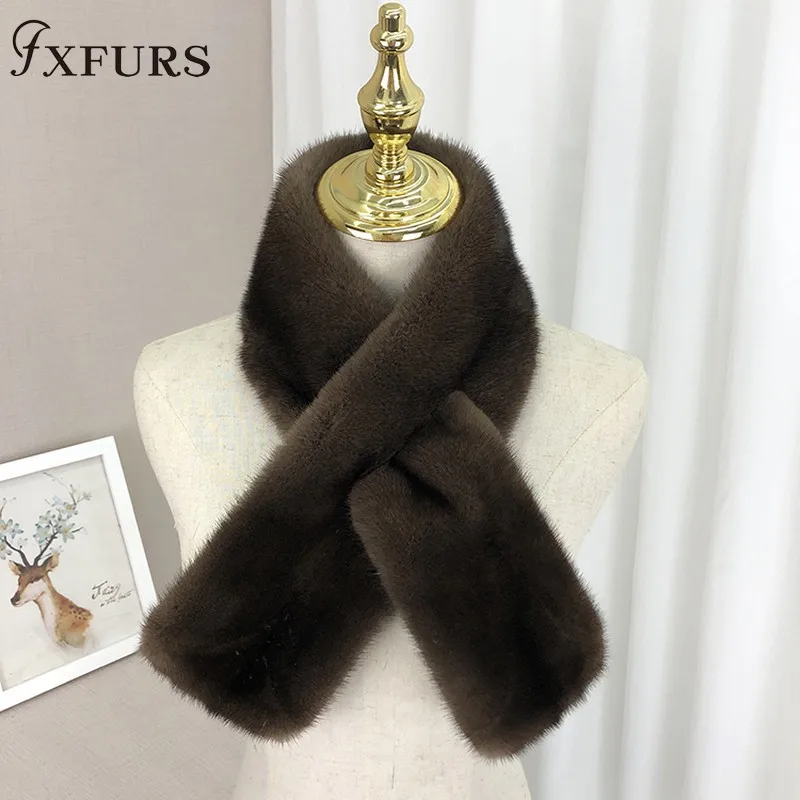 Зима 2020 новые норковые меховые шарфы цельная кожа 100% натуральный мех воротники