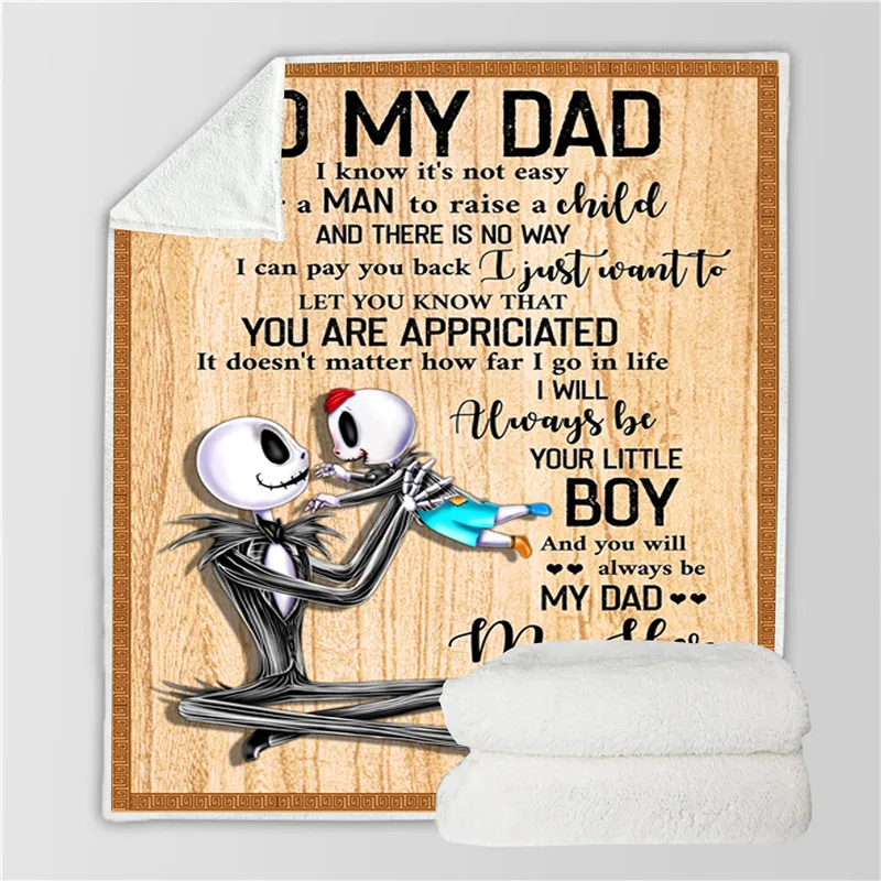 

SOFTBATFY To My Dad Blanket Sofa Bedding Blankets Drop Ship