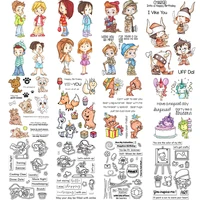 cartoon human figure animal clear stamps card making clear stamps for scrapbooking album decorative silicon stamp craft