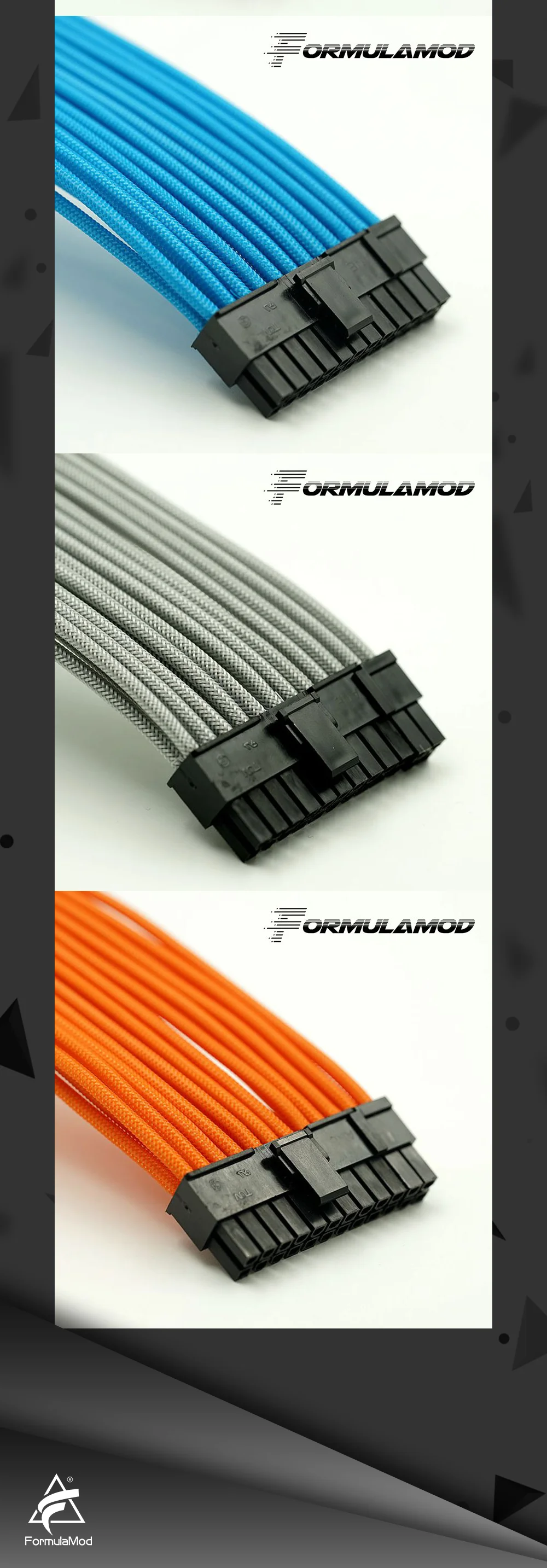 FormulaMod Fm-ATX24P-B, ATX 24Pin материнская плата удлинитель, 18AWG 24Pin многоцветные соответствующие кабели расширения