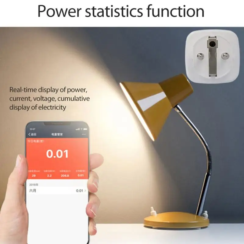 WiFi смарт-разъем ЕС 10A 16A гнездо Мощность монитор Функция времени через Tuya