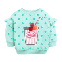 baby girl fall clothes toddler autumn cotton soda print thickened lined sweatshirt dot letter cup sweater for kids 2 7 years