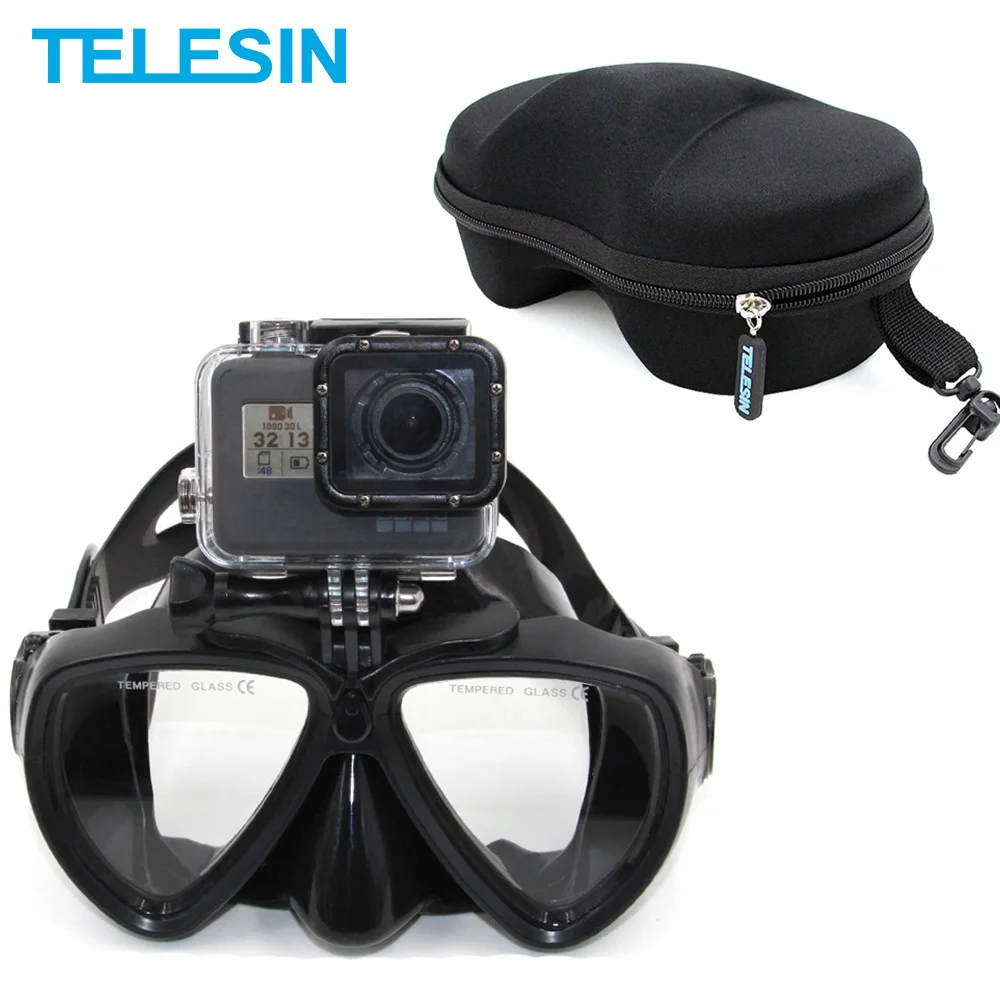 

TELESIN, маска для дайвинга, аксессуары для плавания, закаленные очки для GoPro Hero 10 9 8 7 6 5 4 Max Insta360 Osmo Action