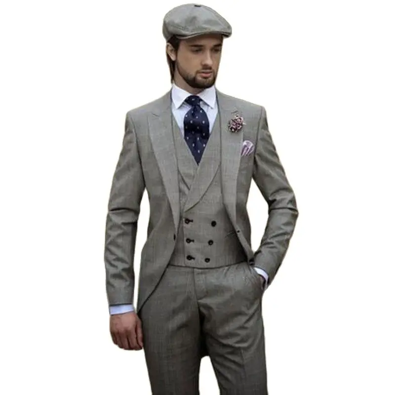 Лучший мужской костюм из трех предметов винтажные серые мужские свадебные