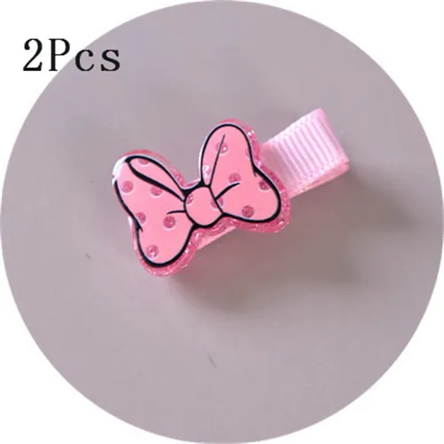 2 шт. Микки Минни галстук-бабочка волнистые ПВХ Мультяшные заколки для девочек