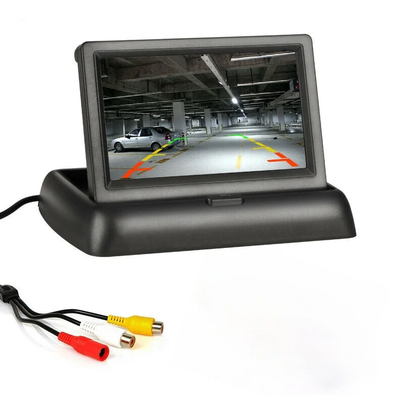 

AZGIANT Car Monitors HD 800*480 Video Parking TFT LCD Folding Monitor 4.3 Inch Display Screen Rearview Camera
