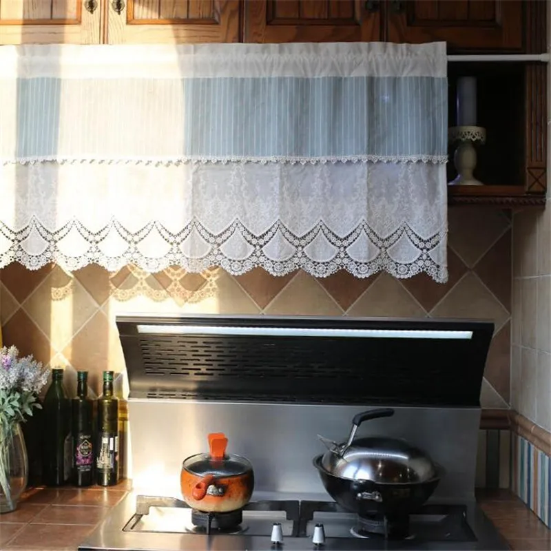 Free Shipping Pastoral Half Quality Lace Coffee Tea Curtain Kitchen Short Small Cupboard Shades Wardrobe Home Window Blinds | Дом и сад
