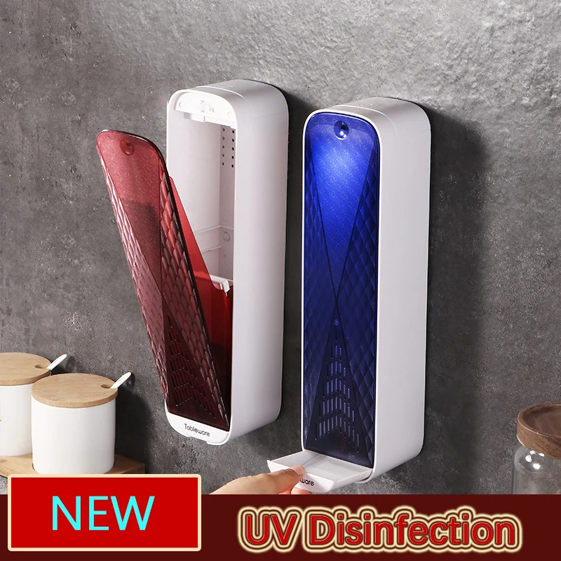 

UV Disinfection Chopstick Box Household Wall-mounted Drain Chopstick Storage Box Chopstick Cage UV Disinfection Chopstick Holder