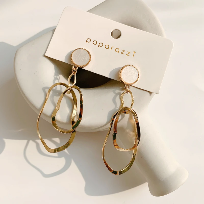 

Trendy Simple Geometric Gold Earrings Irregular Personality Design Style Long Tassel Drop Earrings Exaggerated Jewelry for Women