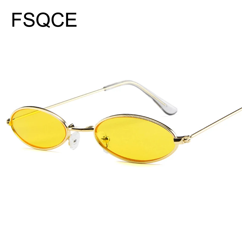 Мужские солнцезащитные очки модные крутые маленькие овальные металлические в