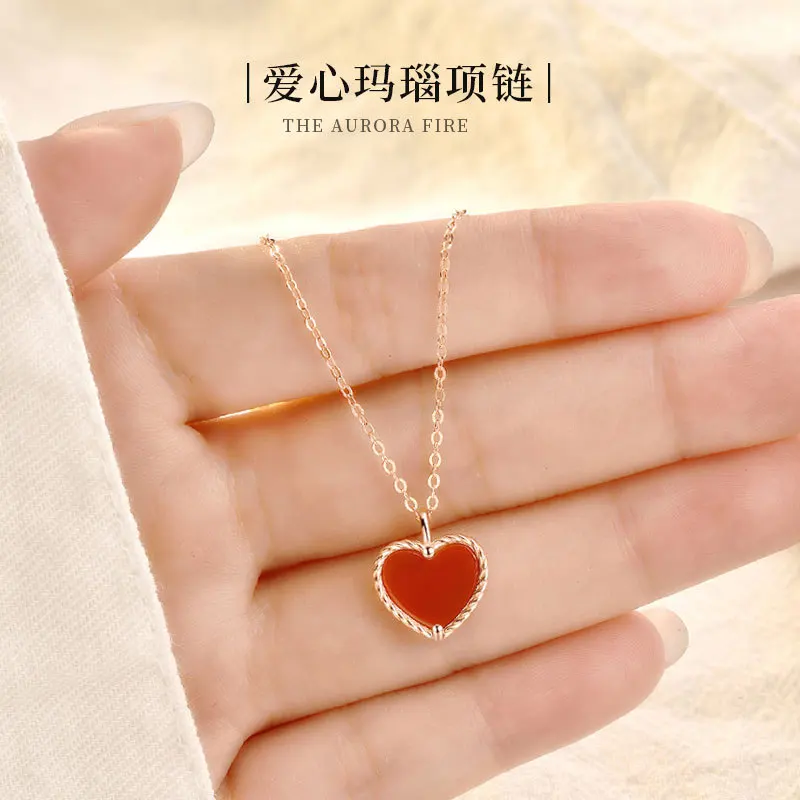 

Classic Heart-shaped Real 925 Sterling Silver Necklaces High Quality Pentant Necklace Women's Jewelry Chain