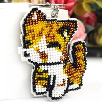 y096 diy cross stitch kit stich cross stitch seed beads for needlework christmas gift canvas bag key chain key chain phone chain