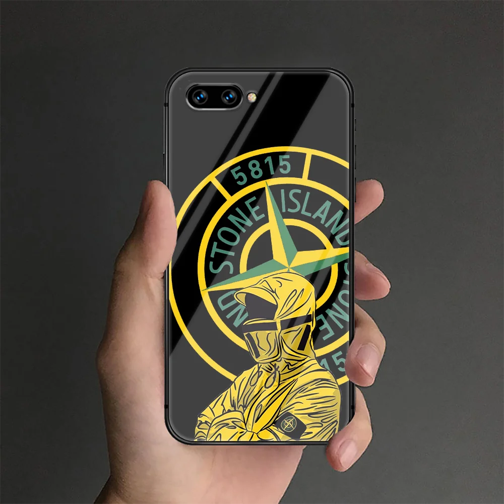 

Stones And Island Brand Phone Tempered Glass Case Cover For Huawei Honor 7 8 9 10 20 A X I Lite Pretty Phone case Black Etui