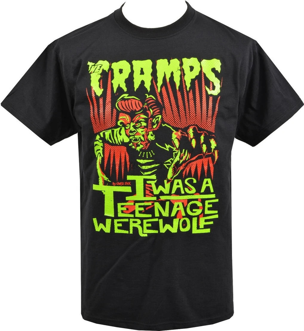 

THE CRAMPS MENS T-Shirt TEENAGE WEREWOLF MONSTER GARAGE PSYCHOBILLY S-5XL TEE Shirt For Youth Middle-age Old Age