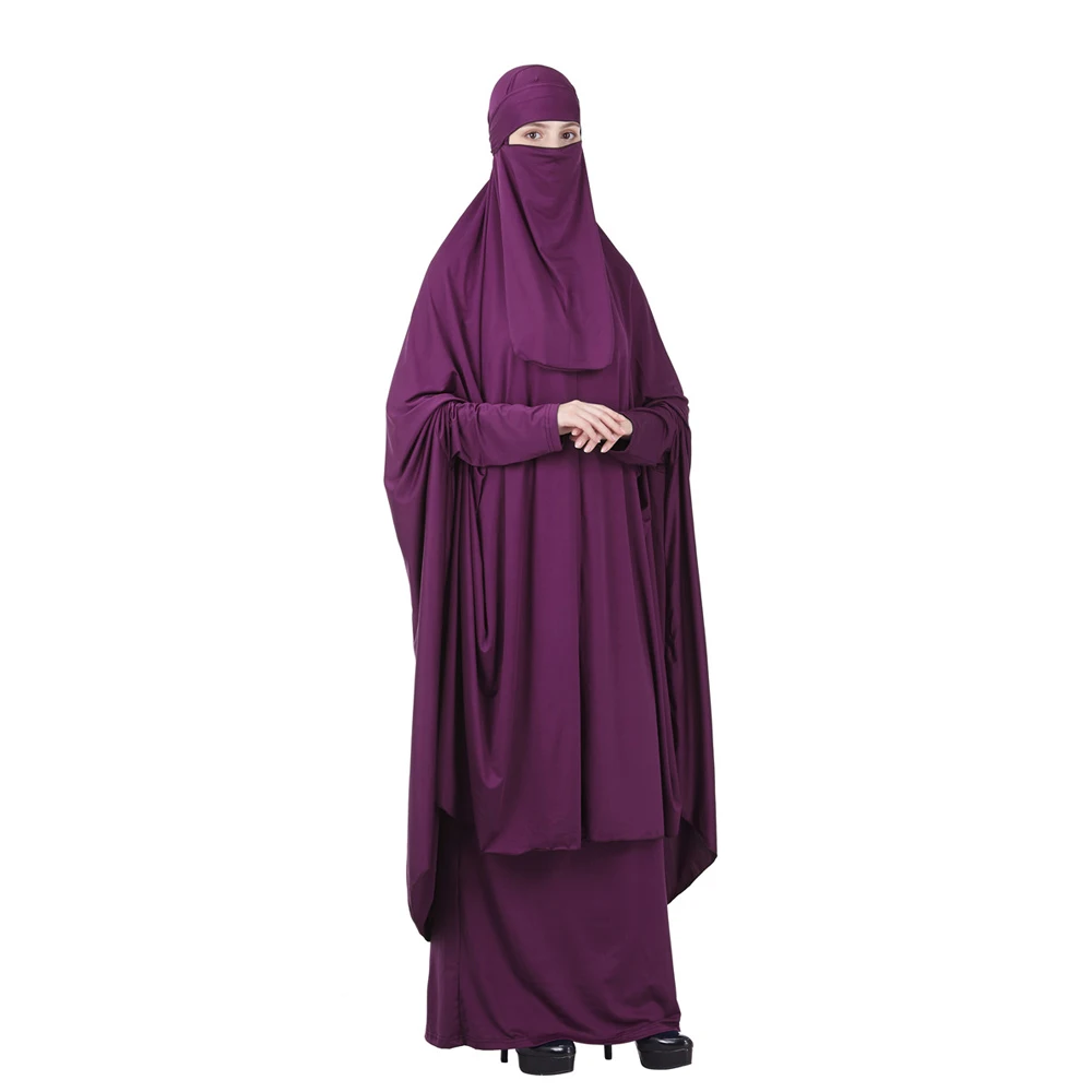 3 шт. молитвенная мусульманская хиджаб Абая Niqab Паранджа цзилбаб платье с полным