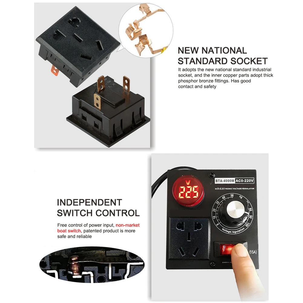 ЕС Plug AC220V 4 кВт SCR регулятор скорости вращения вентилятора | Обустройство дома