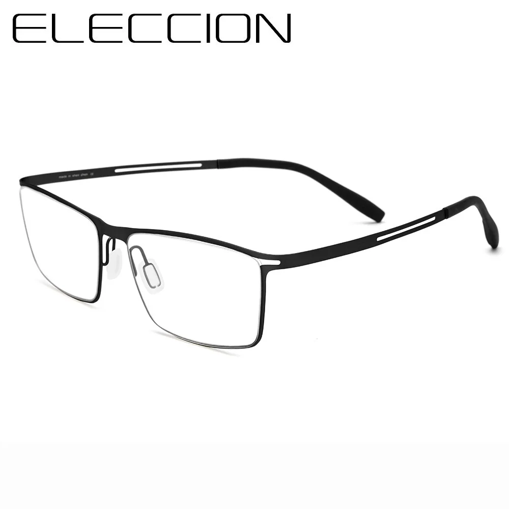 ELECCION Дания бренд чистая титановая оправа для очков Мужские квадратные очки