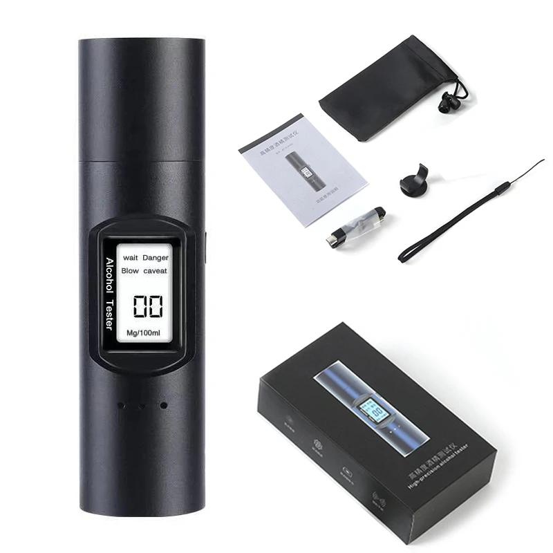 Алкотестер высокоточный цифровой алкотестер с ЖК дисплеем USB зарядка для полиции