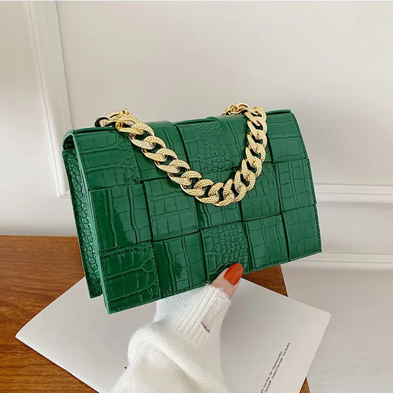 

Top Brand Messenger Bag Small Square Bag for Woman Pu Leather Weave Handbag 2021 Trend Designer Luxury Female Shoulder Bag Purse