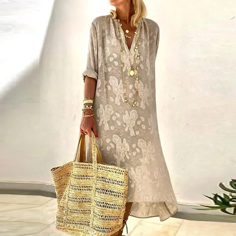 Летние женские винтажные пляжные платья с принтом женское Элегантное