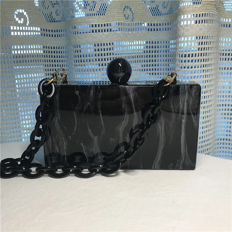 Новая чернильная акриловая сумка с мраморным рисунком модные женские клатчи