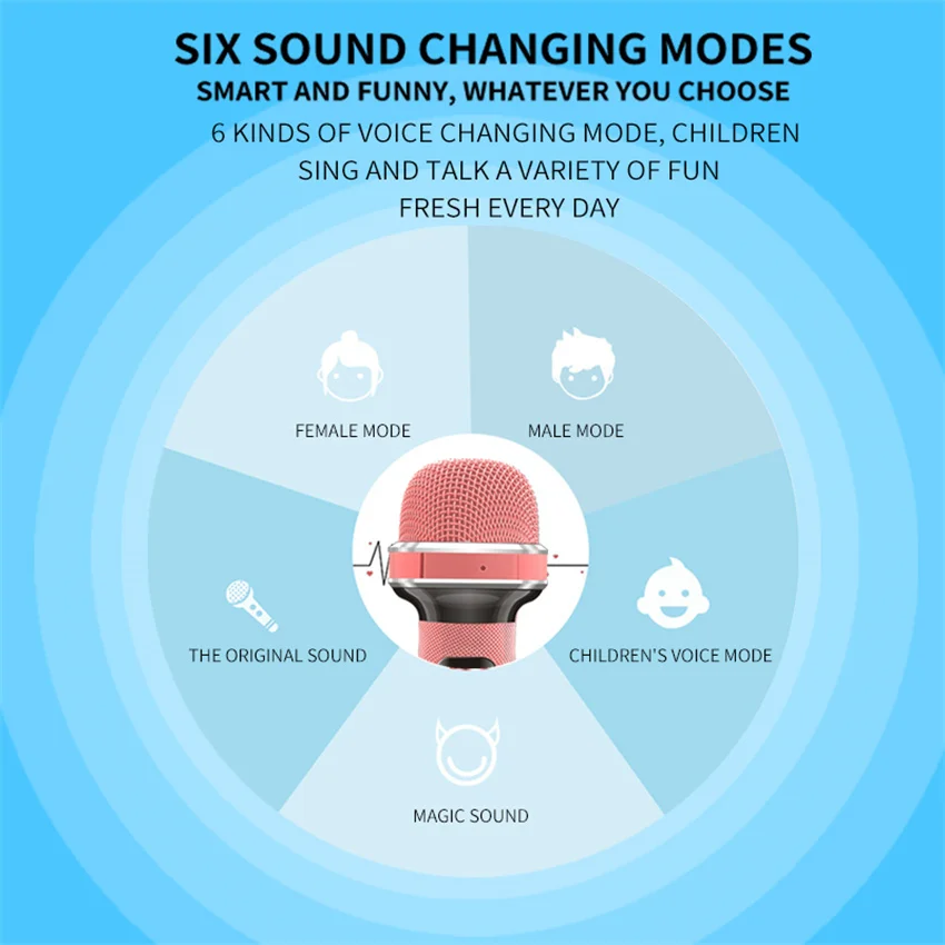 Беспроводной конденсаторный микрофон детский Bluetooth встроенный для трансляций в