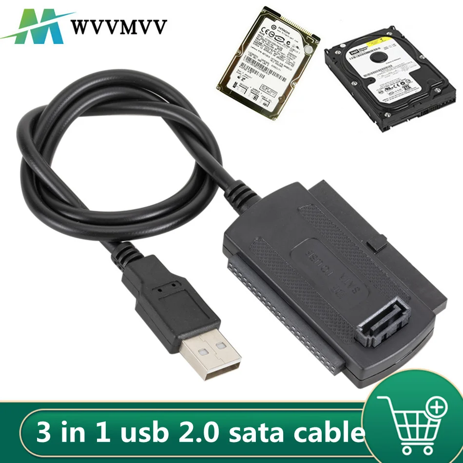 3 в 1 USB 2 0 IDE SATA 5 25 S-ATA дюйма жесткий диск HDD адаптер кабель для ПК ноутбука конвертер