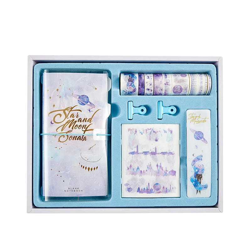 New Spiral Flamingo Space Bullet Journal Diary Handbook Set Travel Notebook Planner with Sticker Tape Beautiful Agenda - Цвет: 01