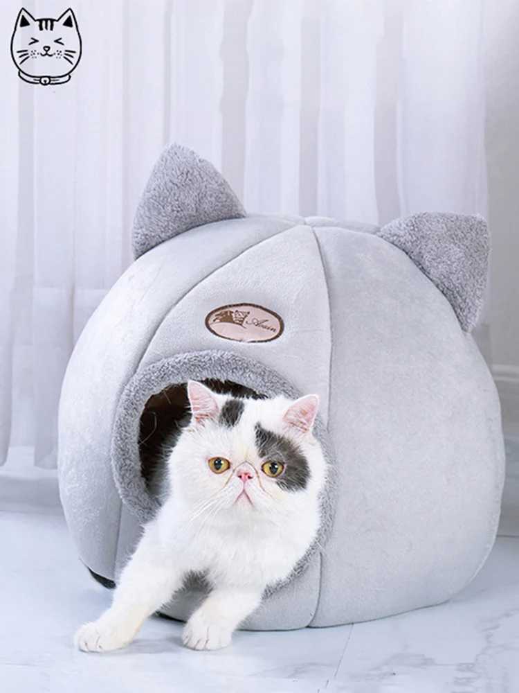 

New Deep sleep comfort in winter cat bed little mat basket for cat's house products pets tent cozy cave beds Indoor