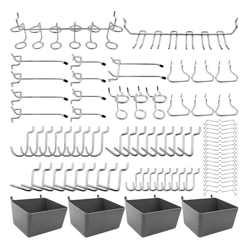 80 Piece Pegboard Hooks ortment with Pegboard Bins, Peg Locks, for Organizing Various Tools for Kitchen Craft Room