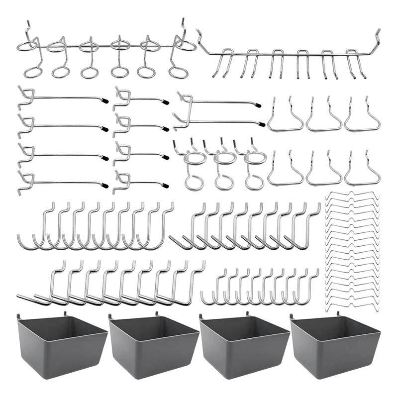 

80 Piece Pegboard Hooks ortment with Pegboard Bins, Peg Locks, for Organizing Various Tools for Kitchen Craft Room