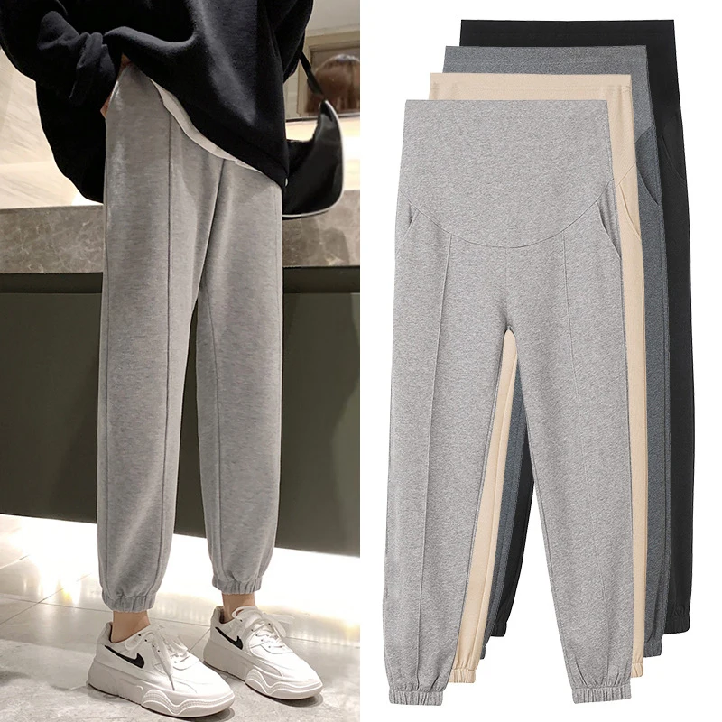 

Pregnant Women's Pants Autumn Style High Waist Outer Wear Pants Fashion Loose Sports Belly Support Pants