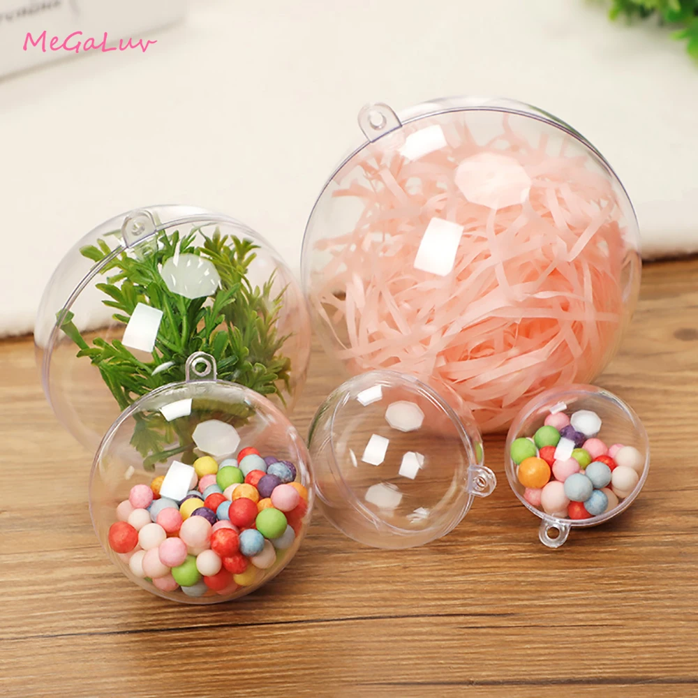 

1 Piece Of 3-9cm Open Transparent Plastic Ball Decoration Wedding Decoration Christmas Birthday Party Gift DIY Decoration Ball