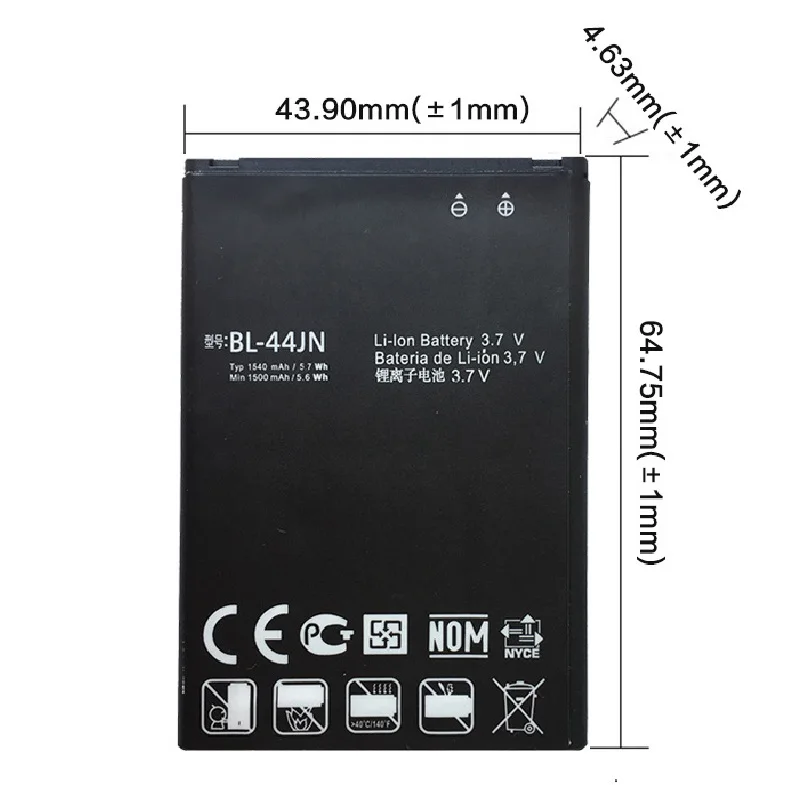 Новый BL 44JN BL44JN мобильный телефон li ion Аккумулятор для LG P970 E730 P690 P693 E510 C660 p698 c660 ms840 L5