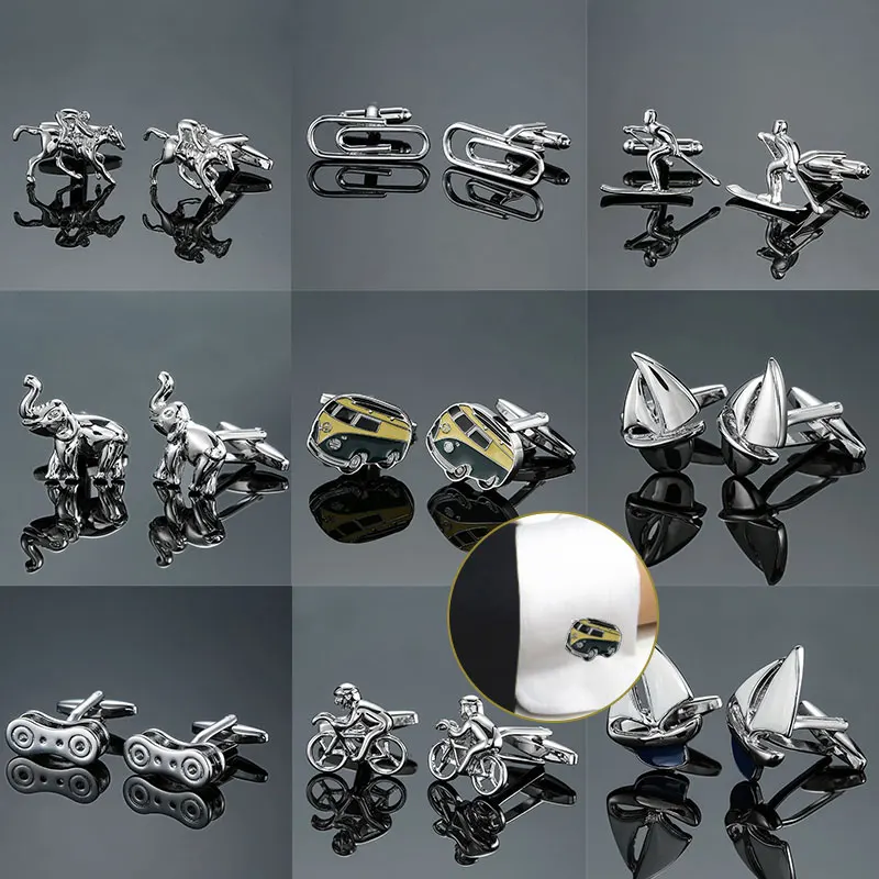

Motorcycles Bicycles Racing Cars Cufflinks Animal Modeling Sen's French Shirts Cuff Links Wholesale