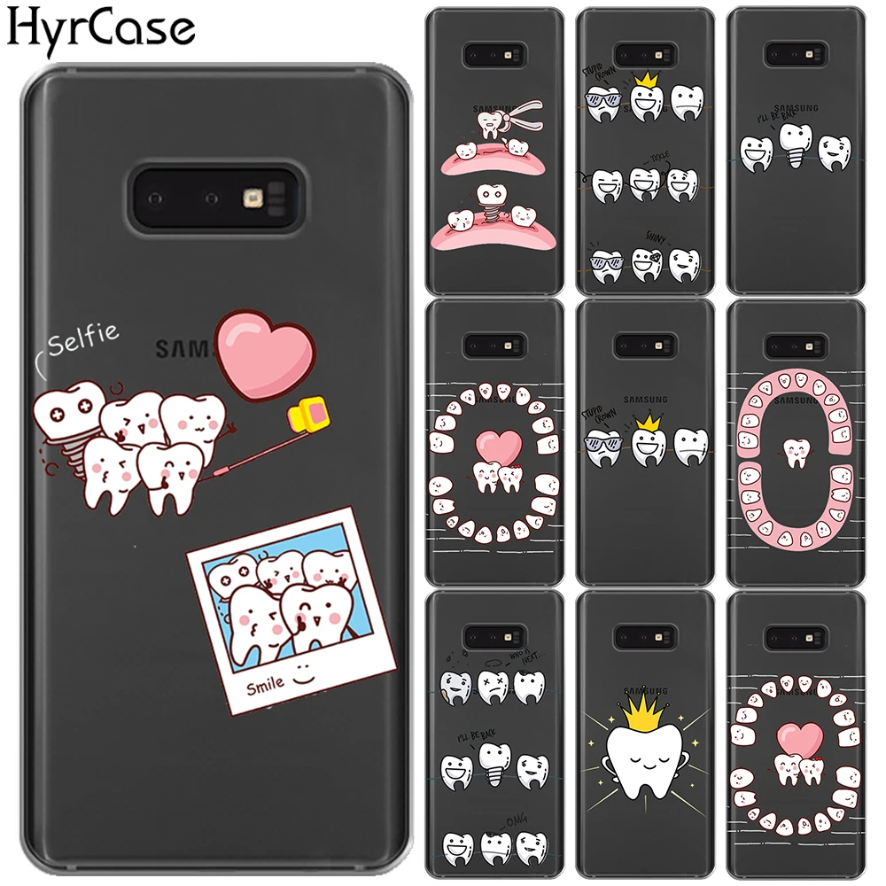 Стоматологический мягкий чехол с зубами коронами для Samsung Galaxy S10 S20 Plus Ultra 5G S10E S6 S7