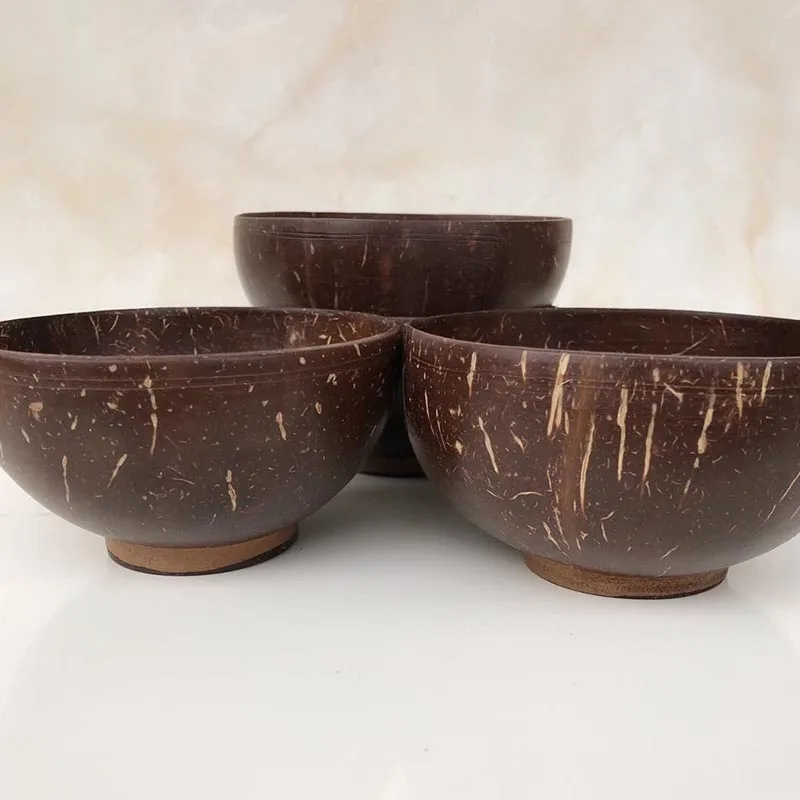 Натуральная миска из скорлупы кокоса деревянные миски ручной работы креативная