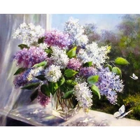 flowers painting by number vase diy kits for adults on canvas frame for drawing oil picture coloring by number home decoration